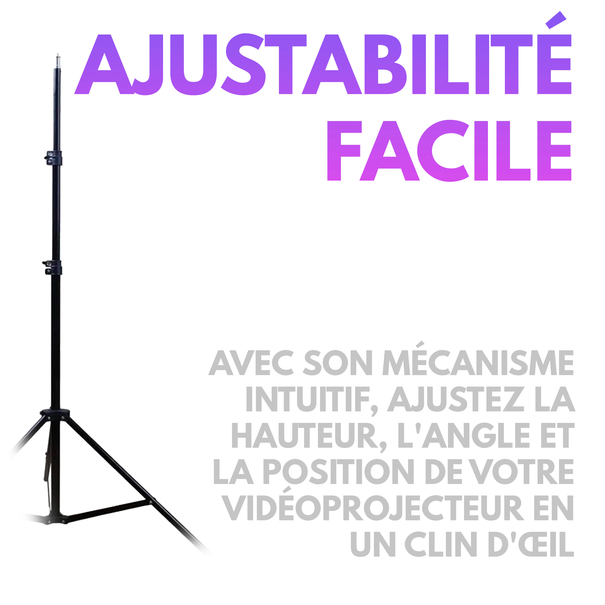 Trépied Pliable Pour Vidéoprojecteur Portable | Ajustable en Hauteur